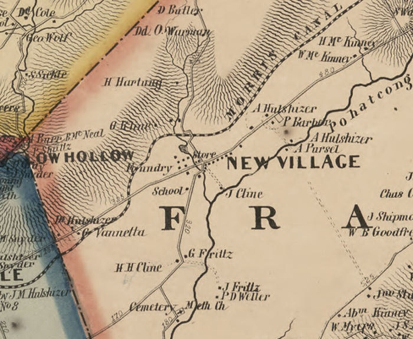 Warren County New Jersey 1860 Old Wall Map Reprint With Etsy
