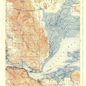 Carquinez 1901 Old Topo Map - Edited reprint of the original quad - 15x15 USGS Topographic California