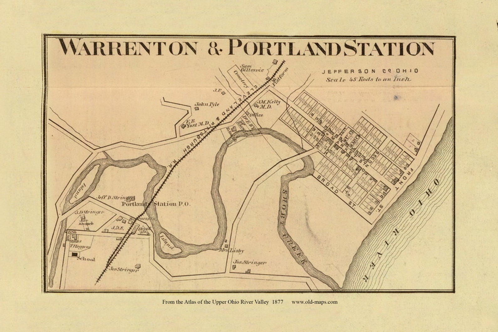 Warrenton Portland Station 1877 Old Town Map Jefferson County Etsy