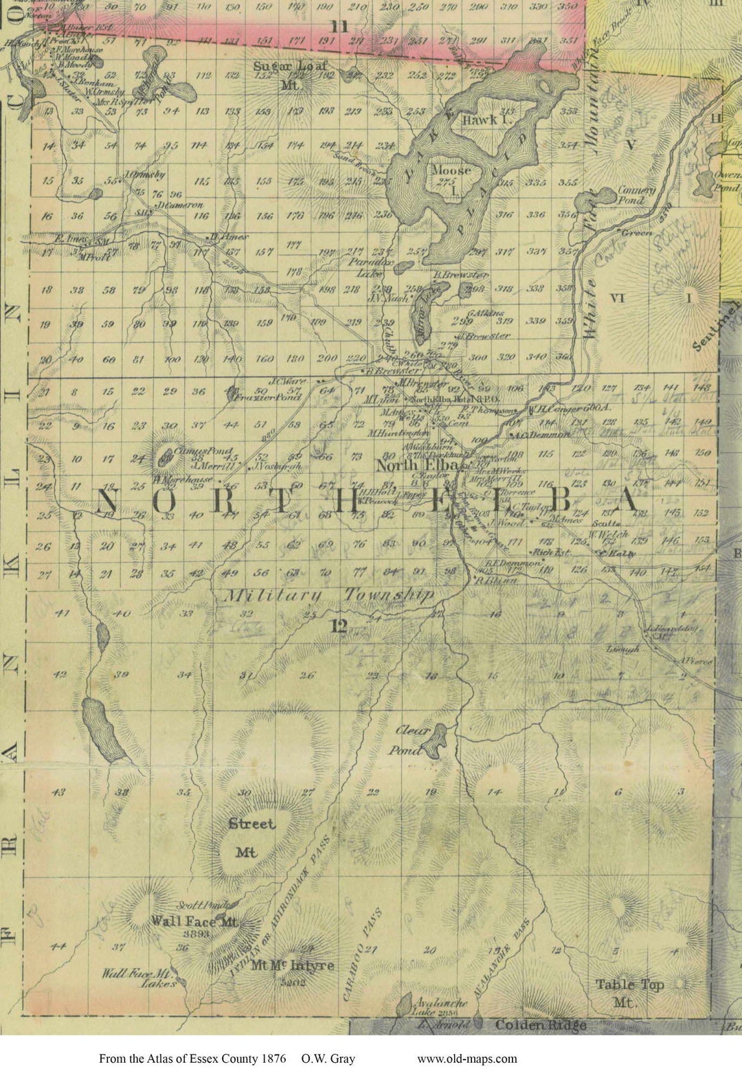 North Elba New York 1876 Map Custom Reprint Essex Co NY Etsy