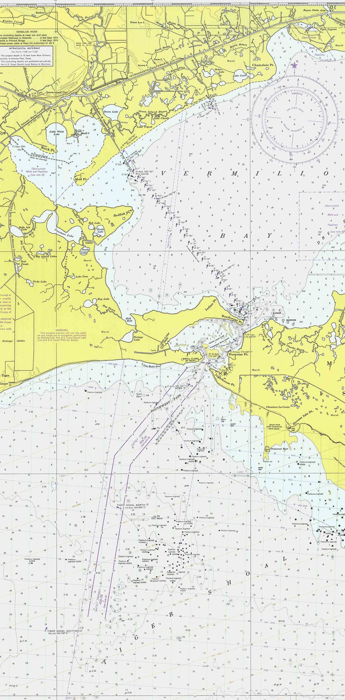 Vermillion Bay Approaches 1975 Nautical Old Map Reprint Etsy