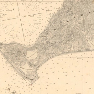 Martha's Vineyard 1879 Nautical Map From Muskeget - Etsy