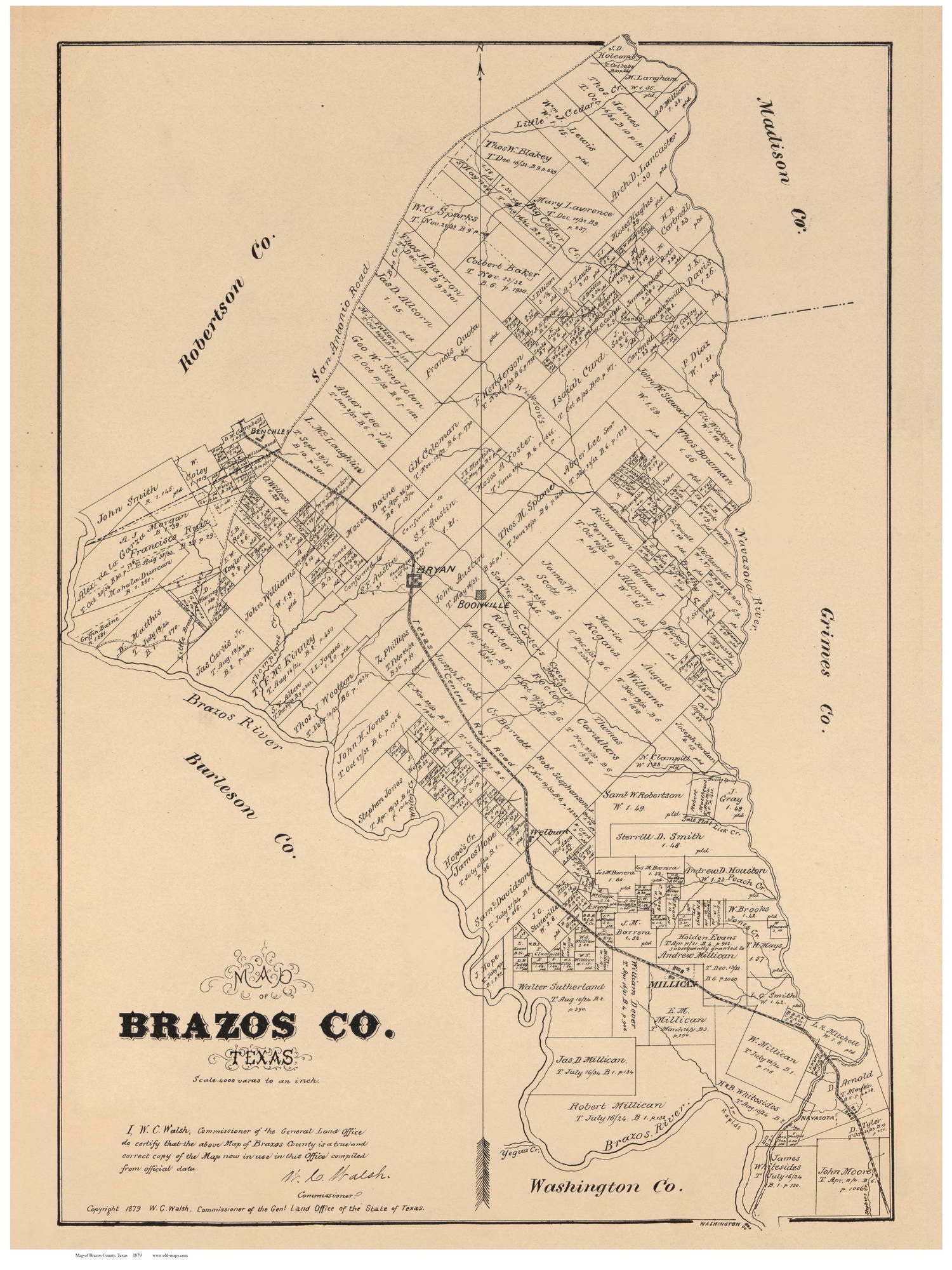 Brazos County Zip Code Map Brazos County Texas 1879 Old Wall Map Reprint With Land | Etsy Hong Kong