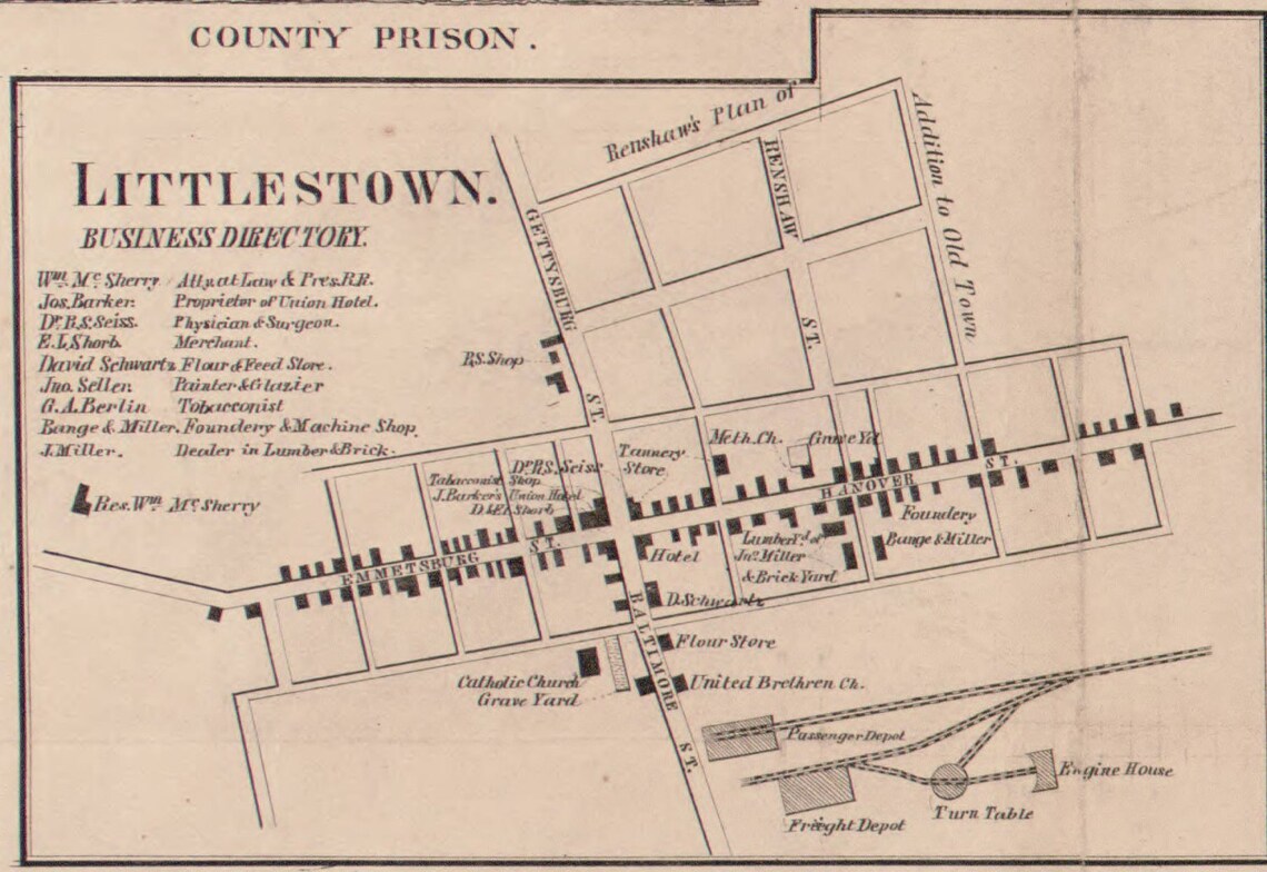 Adams County Pennsylvania 1858 Old Wall Map With Homeowner Etsy UK