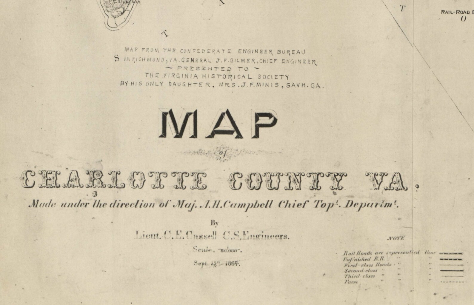 Charlotte County Virginia 1864 Old Wall Map With Homeowners Etsy