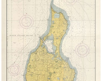 Block Island - 1952b Nautical Map by the USCGS - Rhode Island Reprint 15000 Harbors 269