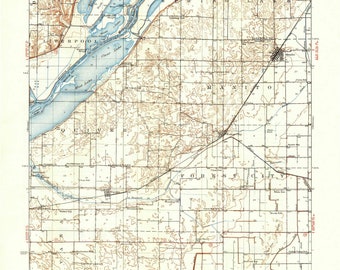 Manito 1932 (1949) Old Topo Map - Mud Lake - Clear Lake - Miserable Island - quad reprint 15x15 - USGS Topographic Illinois 309682