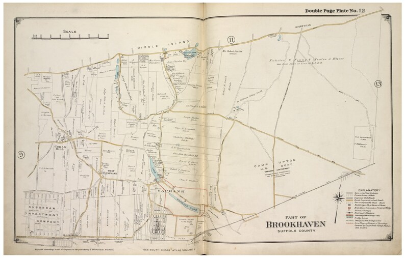Yaphank 1917 Long Island New York Suffolk Co Atlas V1 Etsy