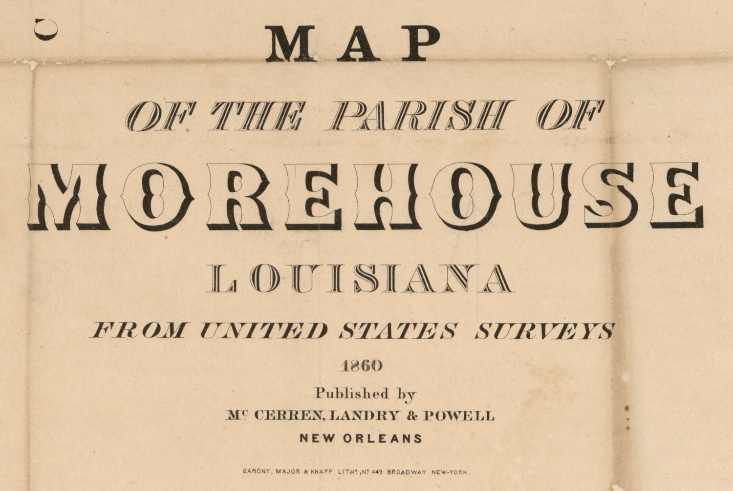 Morehouse Parish Louisiana 1860 Old County Wall Map with Etsy