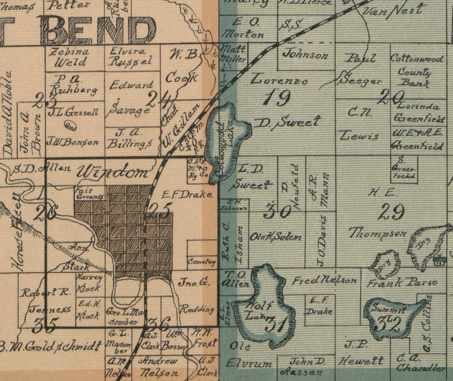 Cottonwood County Minnesota 1898 Old Wall Map Reprint With Etsy UK