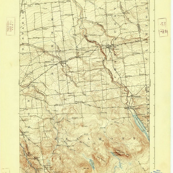 Chateaugay Ny Map Etsy