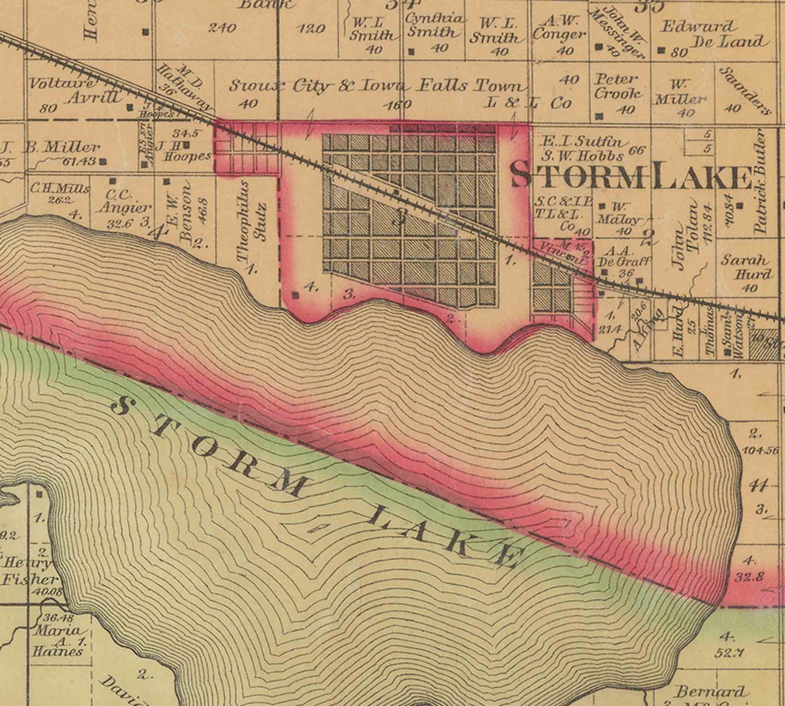 Buena Vista County Iowa 1884 Old Wall Map with Landowner Etsy