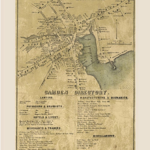 Standish 1857 Old Town Map With Homeowner Names Maine Fryes Etsy