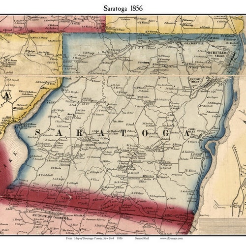 Scott 1855 Old Town Map With Homeowner Names New York Etsy
