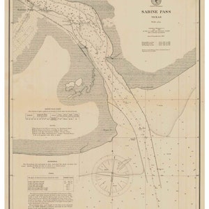 Sabine Pass - 1899 Nautical Map - Texas - Reprint - AC Harbors 519