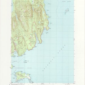 Seal Harbor, Maine - 1983 Original USGS Topographic Map - Cranberry Isles - Otter Creek - Islesford - good condition -  ME 428 OMH