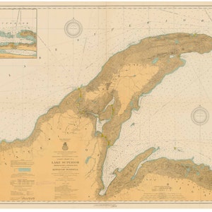 Big Bay Point to Ontonagon, Michigan - 1914 - and the Keweenaw Peninsula - Lake Superior - Nautical Map Reprint  - Harbors 94 old
