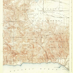 Calabasas 1903 Old Topo Map - Edited reprint of the original quad - 15x15 USGS Topographic California