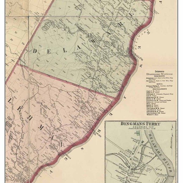 Dingmans Ferry Map Etsy