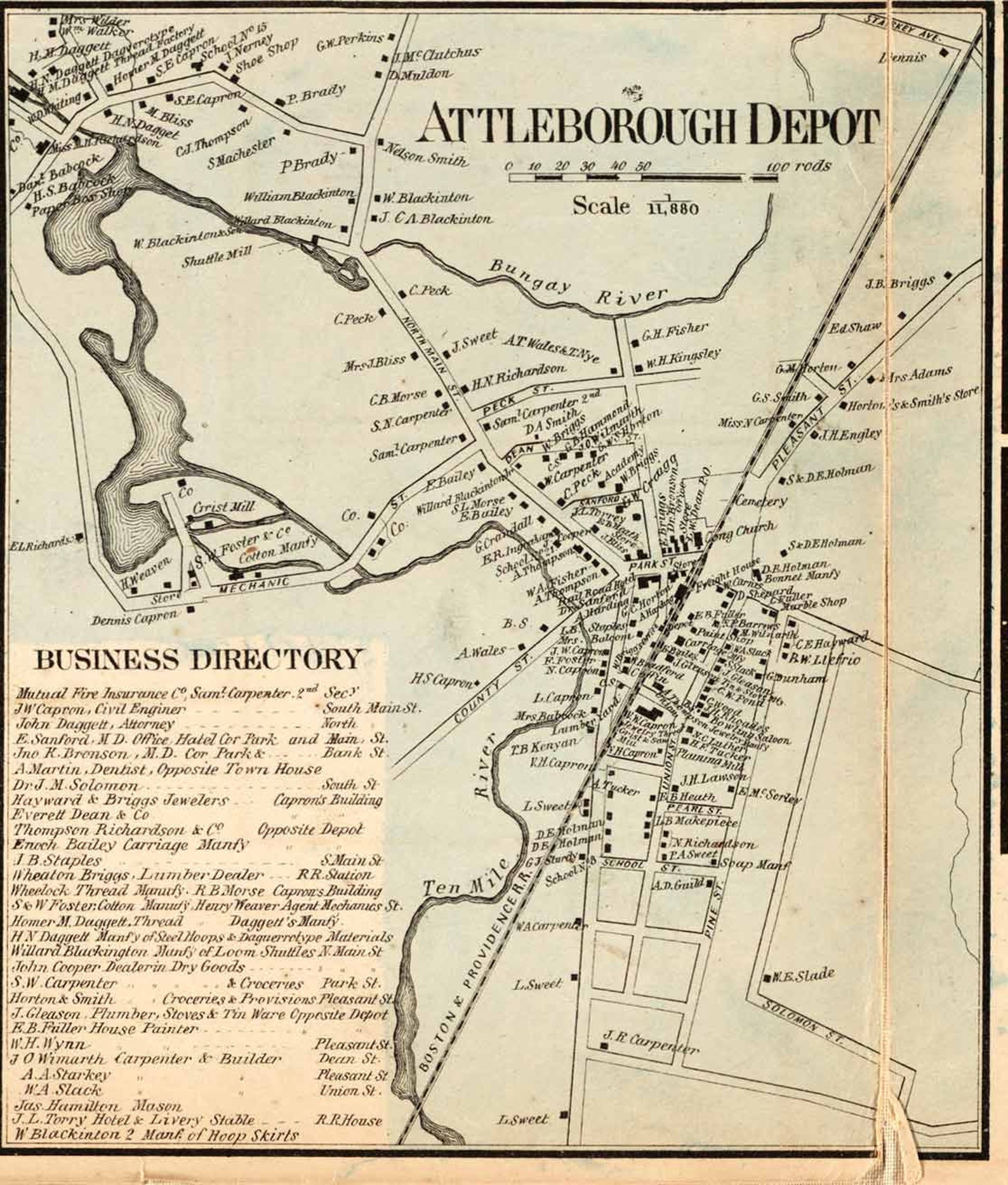 Bristol County Massachusetts 1858 Old Wall Map Reprint With Etsy