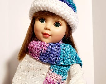 Crochet Cloche Hat and Scarf for 18" American Girl Doll Metallic Yarn