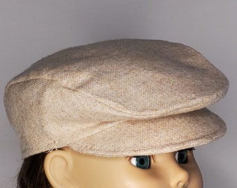 18 inch Doll Newsboy Cap Cabbie Golf Flat Paperboy Celtic Jeff Cap Old School Boy Hat Italian Driving Cap Derby Cap Beige Tan Flannel