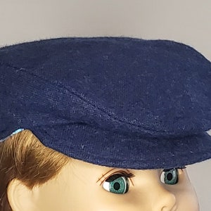 Paperboy Newsboy Cap 18 inch Doll Dark Blue Flannel Flat Cap Golf Hat Jeff Cap Old School Boy Hat Italian Driving Derby Cabbie  Scally Cap