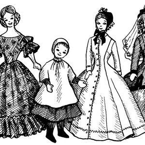 1840 - 1860s Victorian & Civil War Costume Pattern Collection for 11-1/2" Fashion Dolls - INSTANT DOWNLOAD PDF ePattern
