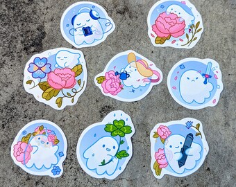 Floral Ghosts Sticker Set