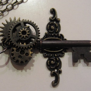 Flights of Fantasy Steampunk Skeleton Key Necklace image 1