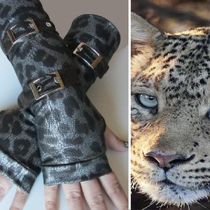 Stelmaria Snow Leopard Belted Gloves