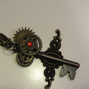 Flights of Fantasy Steampunk Skeleton Key Necklace image 3