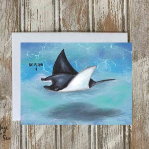 Mantarog-notitiekaart, kaart met grillige kunst, Hawaii-wenskaart, blanco kaart, gevouwen briefpapier, gemaakt in Hawaii