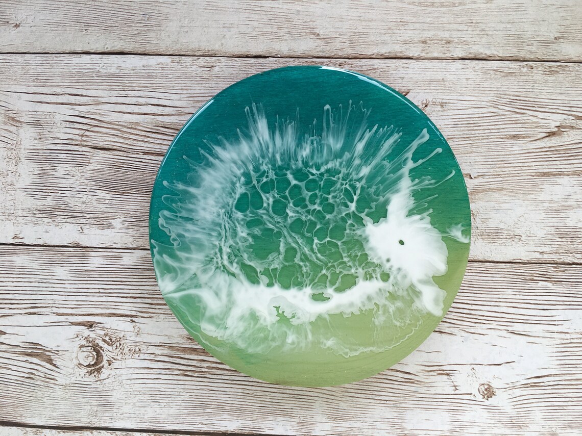 Resin Coaster tropical resin art office decor beach art Etsy