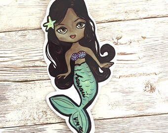 Mermaid vinyl waterproof sticker, water bottle, Hawaii sticker, decal