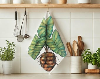 Tea Towel Set, Hawaiian Floral Kitchen Decor, Housewarming Gift