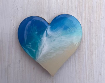 Heart Ocean Wave magnet, Hawaii gift, teacher gifts, beach magnet
