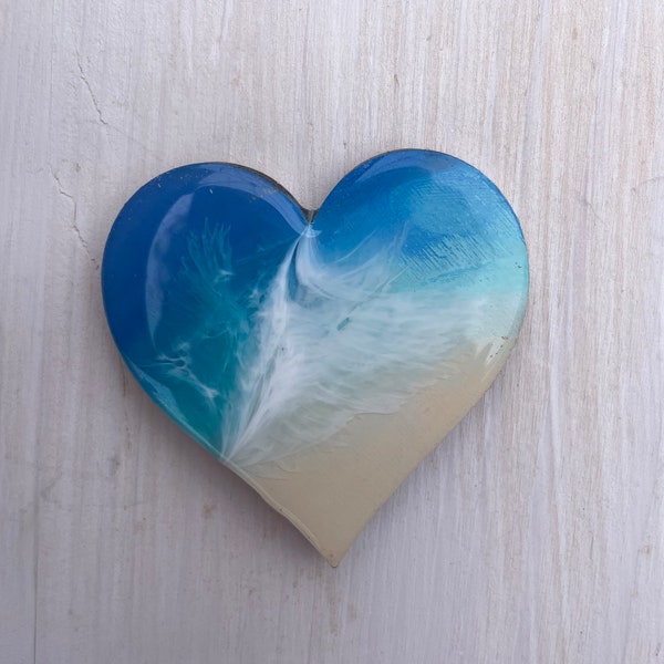 Heart Ocean Wave magnet, Hawaii gift, teacher gifts, beach magnet