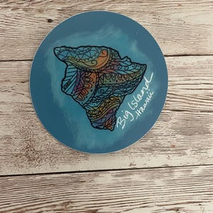 Big Island Vinyl wasserdichter Aufkleber, Wasserflasche, Hawaii Aufkleber, Aufkleber