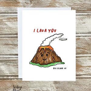 I Lava You Grußkarte, wunderliche Kunstkarte, Hawaii Grußkarte, Blanko Karte, gefaltetes Briefpapier, made in Hawaii