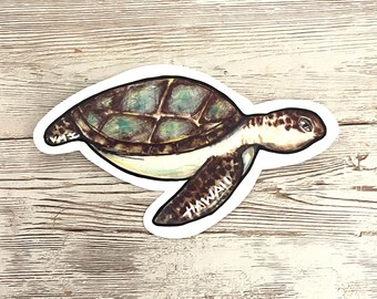 Pegatina de vinilo impermeable Honu Seaturtle, para botella de agua, pegatina de Hawái, calcomanía