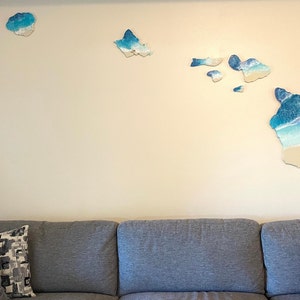 Hawaiian Island Set Ocean Art  | tropical resin art | nursery decor  | Hawaii art | Hawaii decor | beach art |