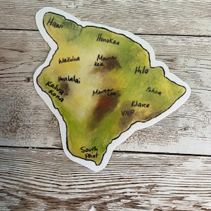 Big Island Vinyl wasserdichter Aufkleber, Wasserflasche, Hawaii Aufkleber, Aufkleber
