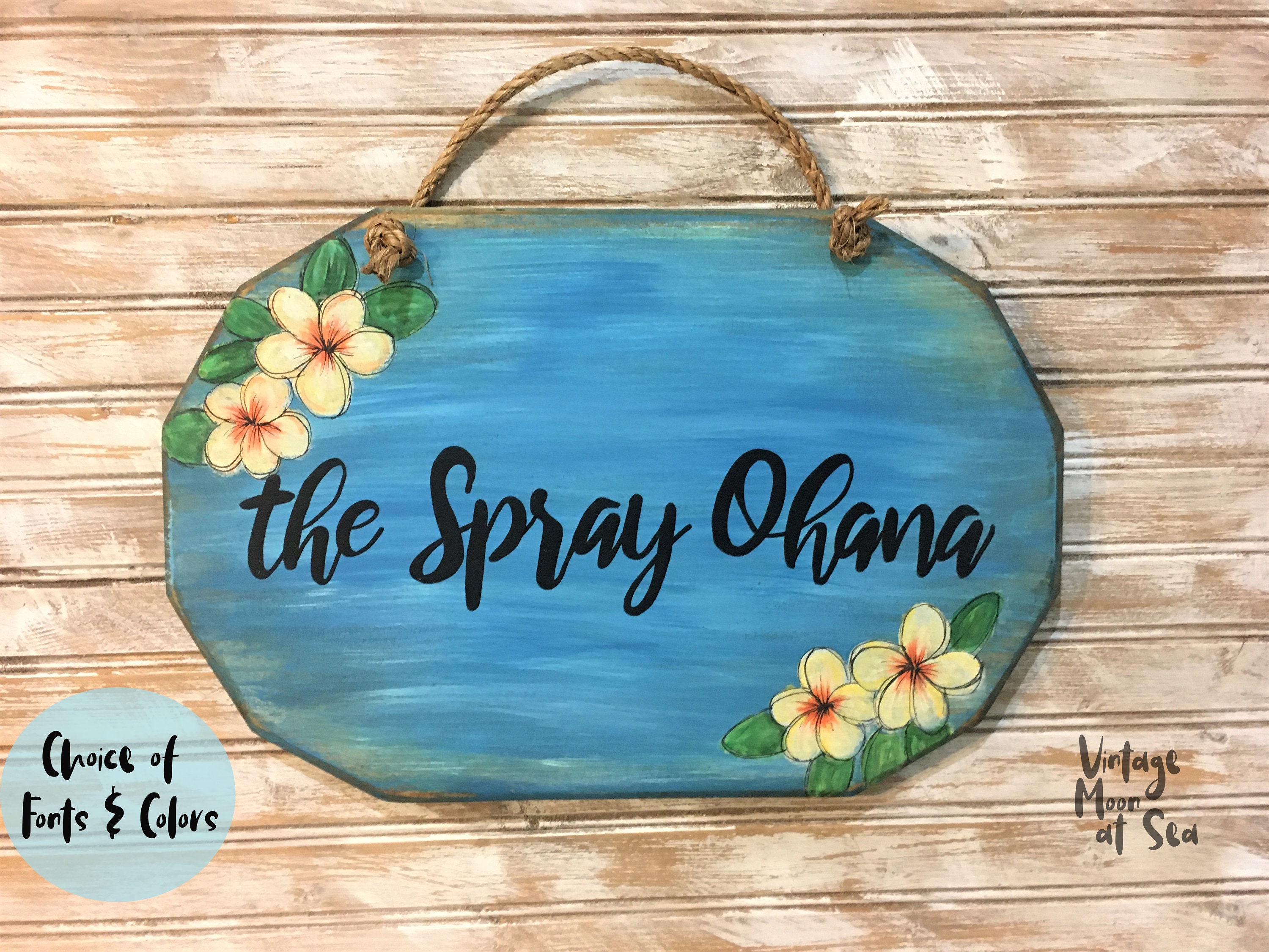 Hawaiian plumeria family plaque tropical sign Hawaii sign Etsy