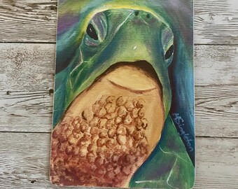 Seaturtle wooden postcard, Hawaii gift, tropical art