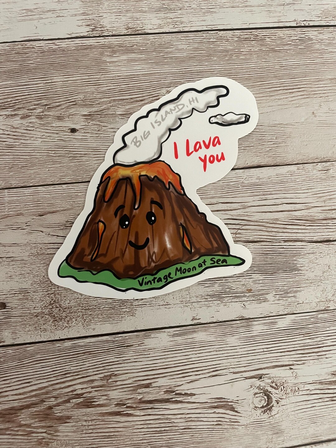 Volcano I Lava You Waterproof Sticker, Water Bottle, Hawaii Sticker ...
