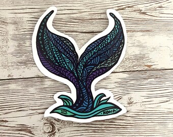 Humpback Whale vinyl waterproof sticker, water bottle, Hawaii sticker, decal