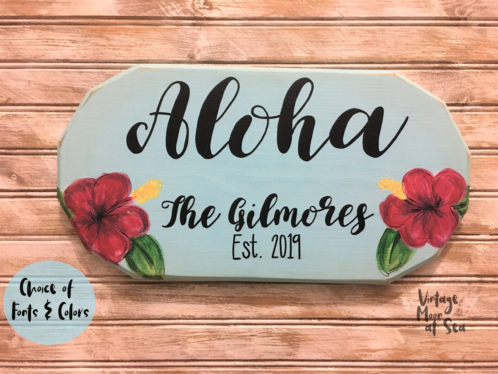 Aloha Hawaii Family Plaque Tropical Wall Art Hawaii Plaque Etsy