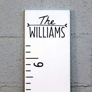 DIY Growth Chart Ruler Add-On Custom Personalized Decal Top Header Modern Style Family Name image 1