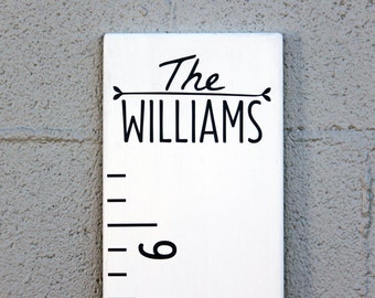 DIY Growth Chart Ruler Add-On -- Custom Personalized Decal -- Top Header -- Modern Style Family Name